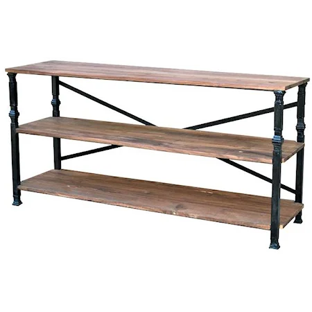 London Aged Iron Solid Wood Console Table